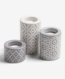 Set of 3 Ceramic Tealight Holders