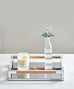 Dorma Purity Wood and Chrome Tray