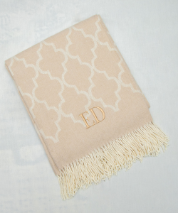 Cream Patterned Throw 70x160cm